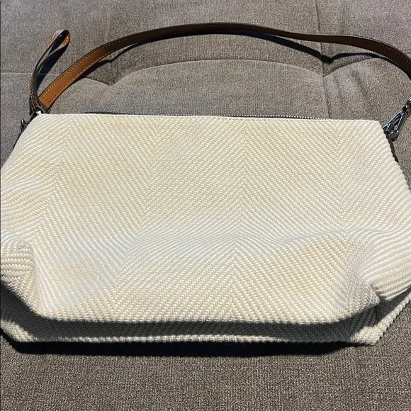 NWOT Gianni Chiarini Cream and Brown Shoulder Bag- made in Italy - Picture 3 of 5